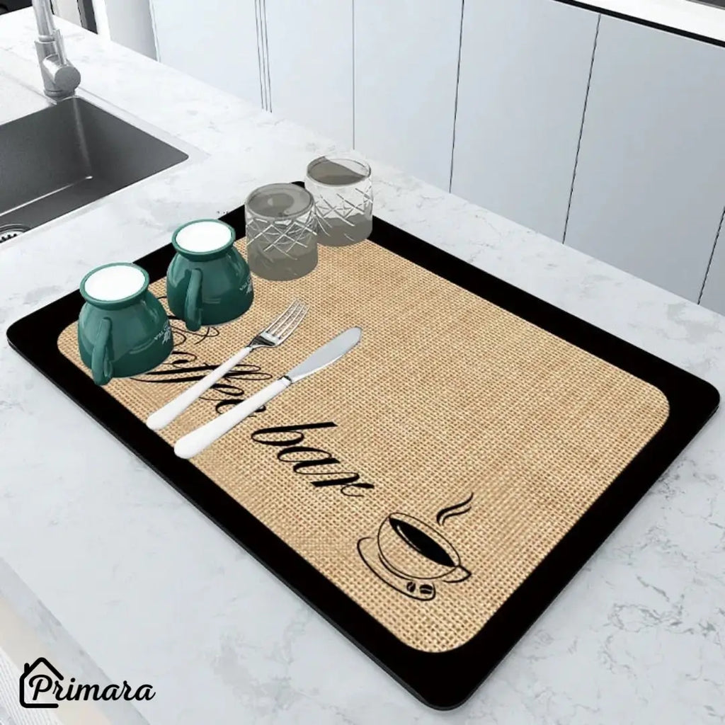 Tapete Escorredor de Louça Absorvente Primar™ + 3 Panos de Microfibra de Brinde