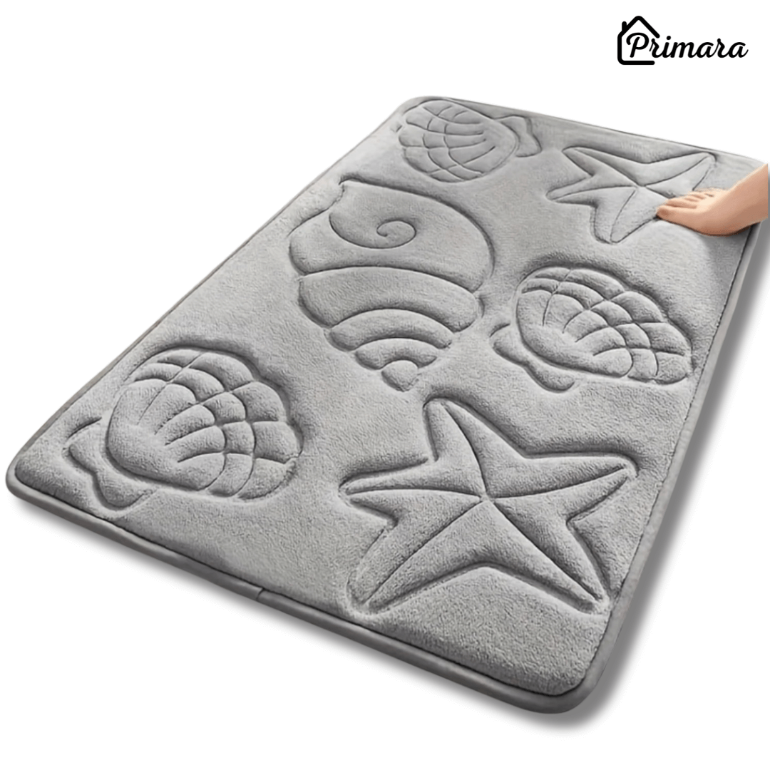 Tapete de Banheiro com Estampa de Conchas