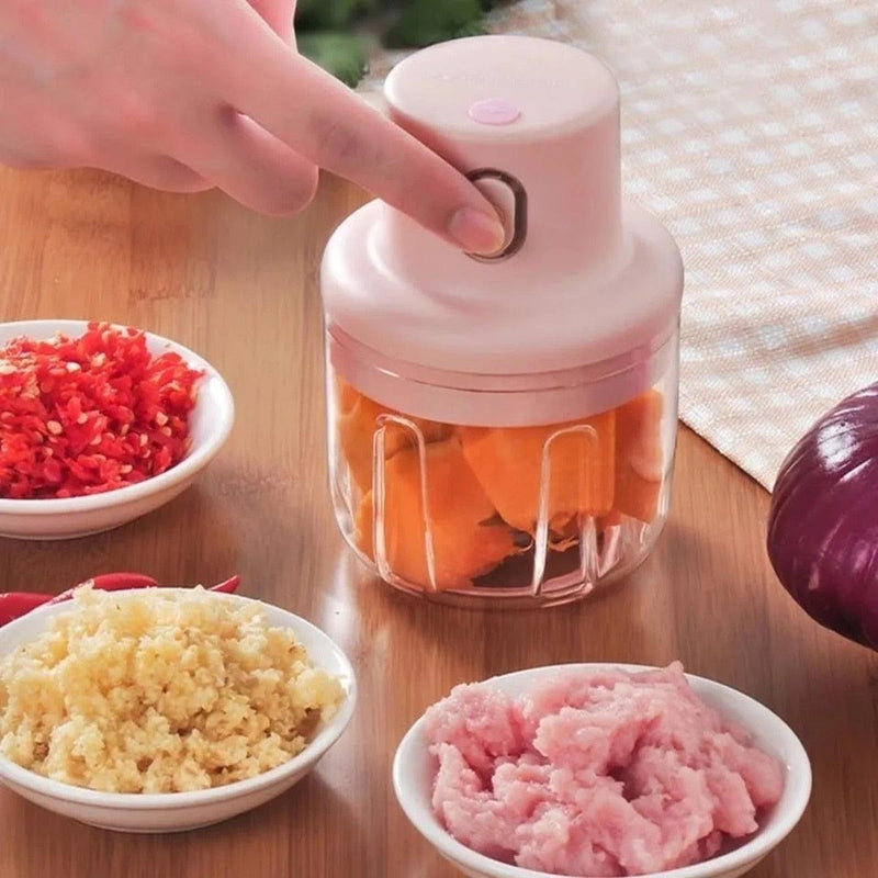 Mini triturador de alimentos elétricos 3 lâminas - Loja Primara