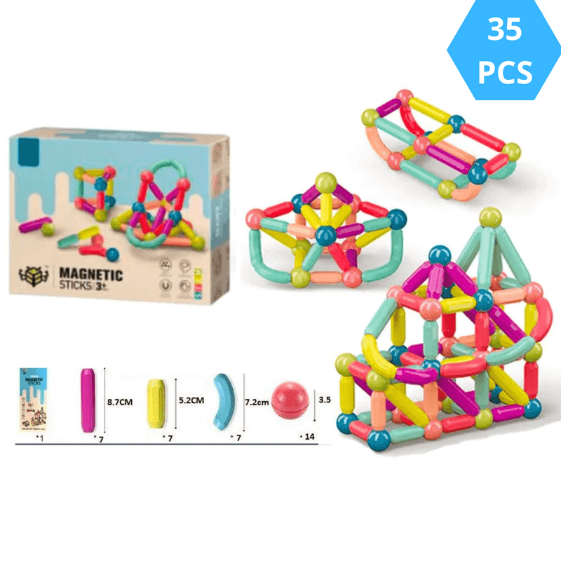 Magnetic Kids - Conjunto de Bolas e Hastes Magnéticas - Loja Primara